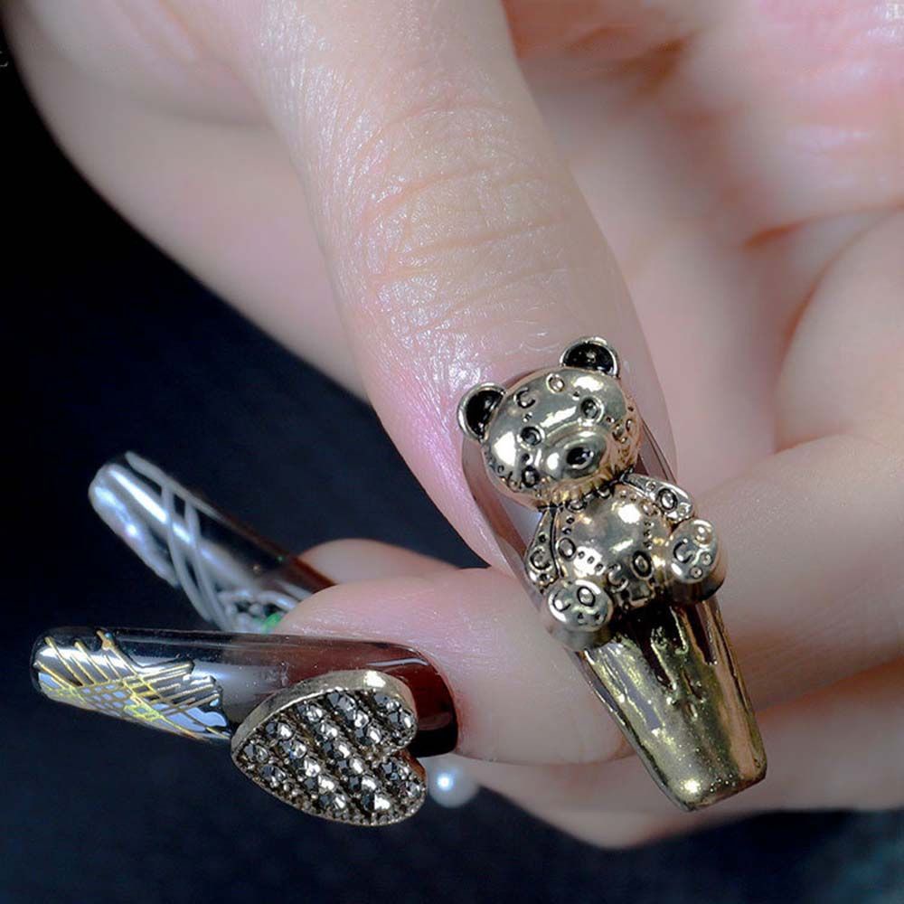 Phụ Kiện Trang Trí Móng Tay Thời Trang Hình Chú Ong/ Gấu/ Ngọc Trai Bằng Đồng 3D Diy