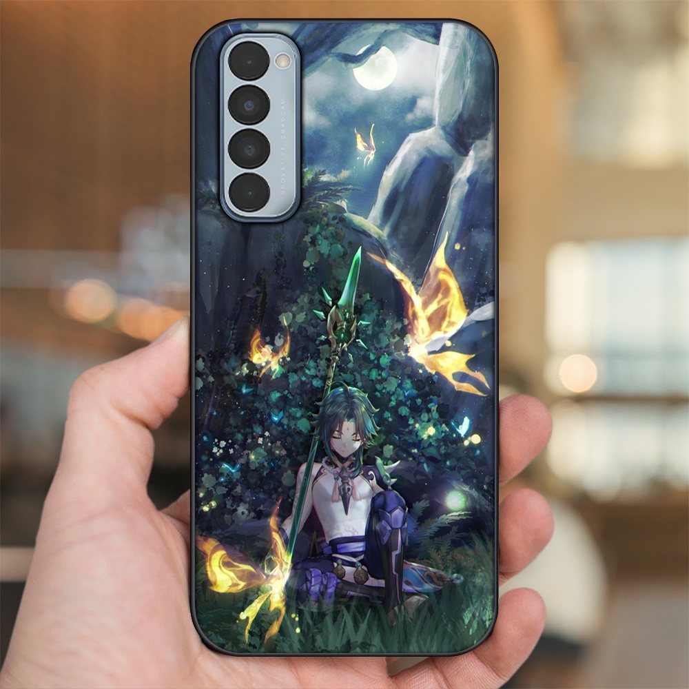Ốp lưng Oppo Reno 4 Pro viền đen in hình Xiao Genshin Impact