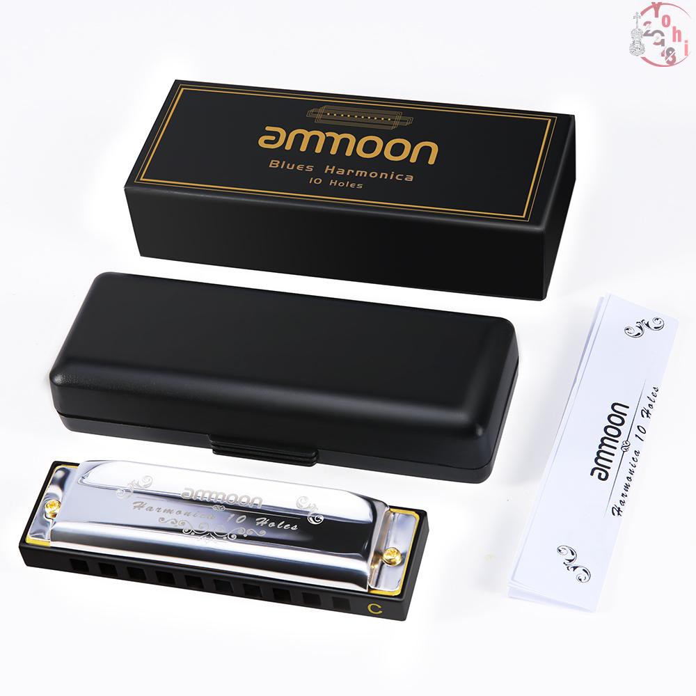 Kèn harmonica 10 lỗ 20 tone kèm túi đựng tiện dụng cho học sinh mới tập thổi