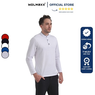 Áo polo nam cổ tàu dài tay chất liệu cotton cao cấp