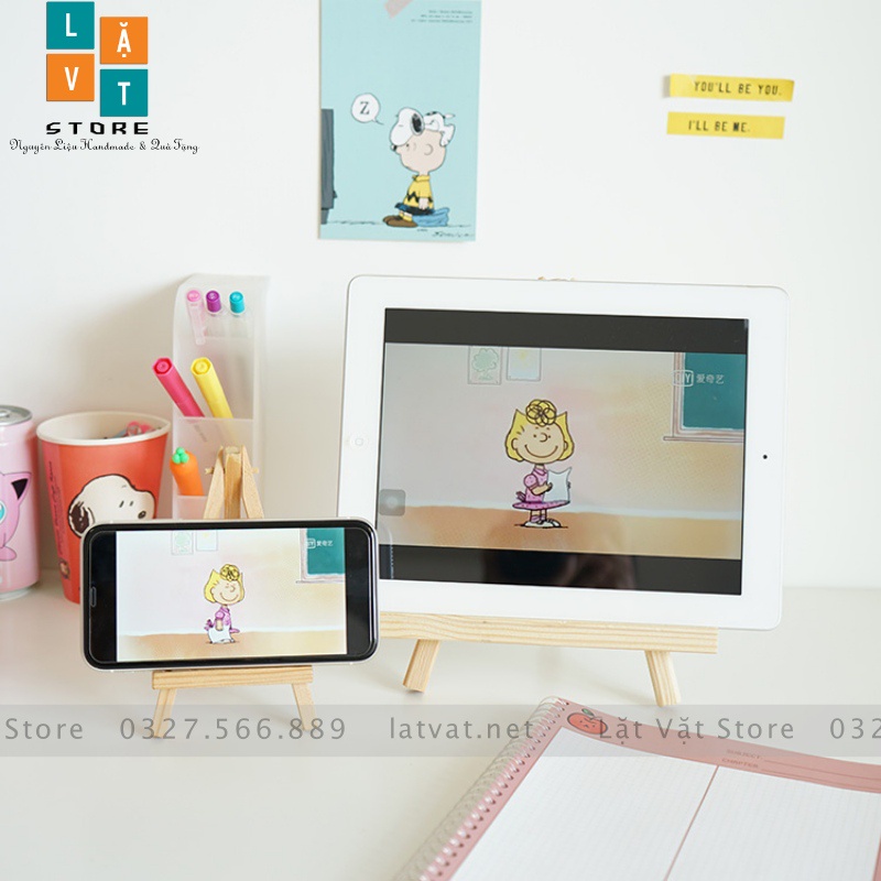 Giá đỡ điện thoại, giá đỡ iPad bằng gỗ phong cách RETRO, kẹp điện thoại iPhone, Samsung.