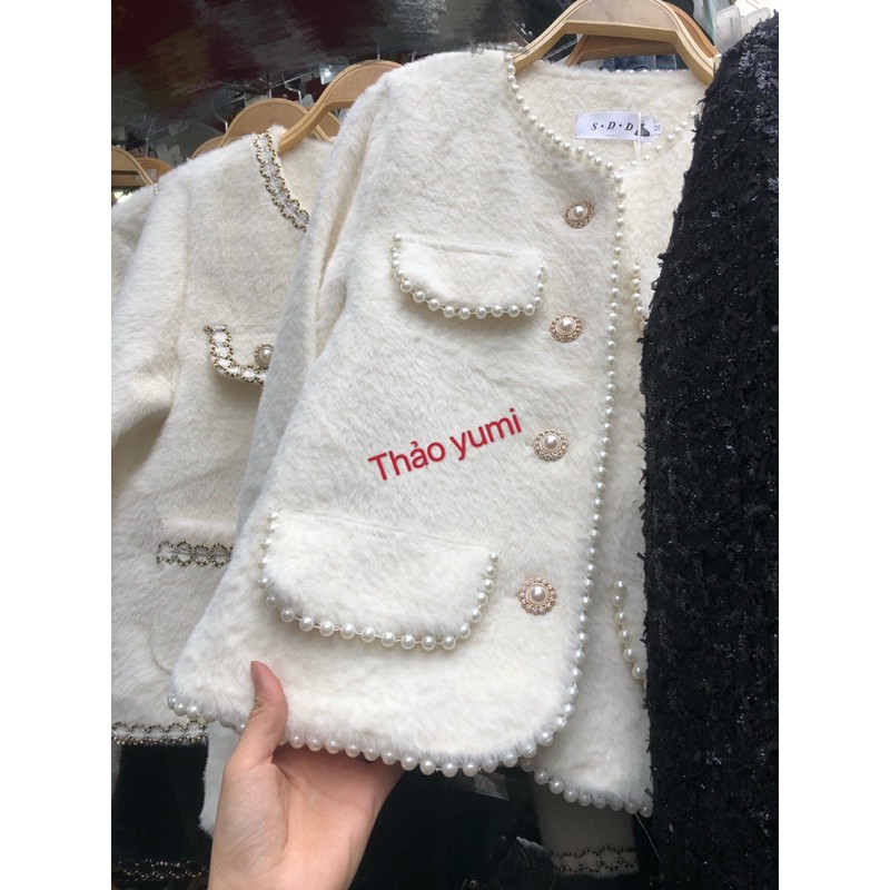 áo khoác dạ lông viền ngọc hàng SĐ mã 699 (sẵn) | BigBuy360 - bigbuy360.vn