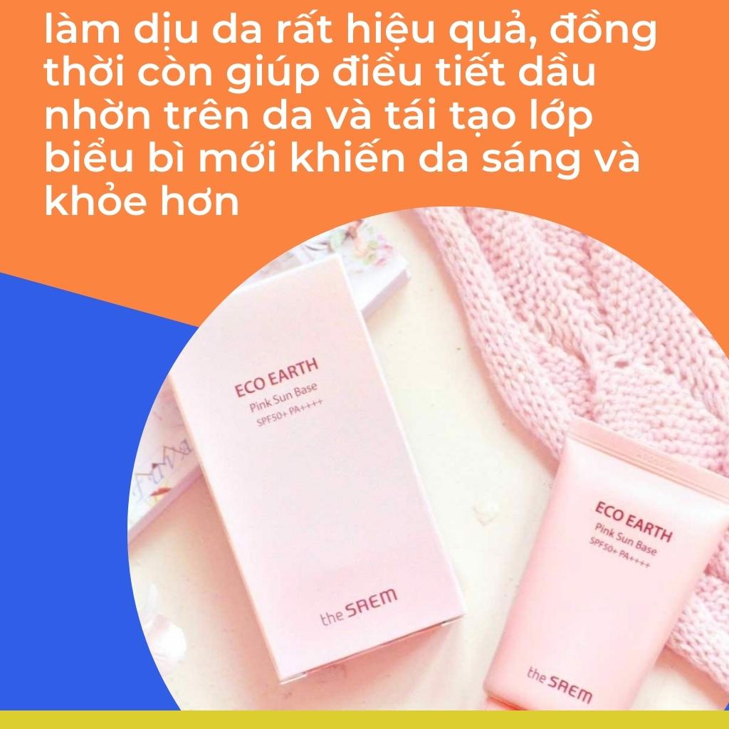 Kem chống nắng ❤𝑭𝒓𝒆𝒆𝒔𝒉𝒊𝒑❤ The Saem Eco Earth Power Pink Sun Cream SPF50 50g