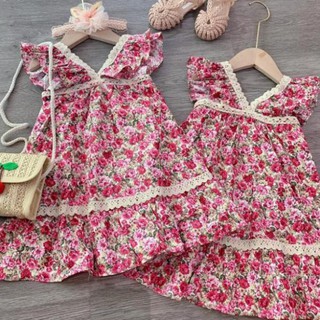 ODER Váy hồng phối ren cho bé gái
