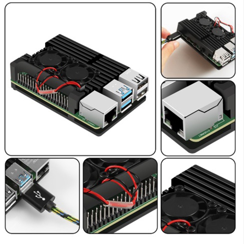 Hộp tản nhiệt có vỏ bằng nhôm cho Raspberry Pi 4