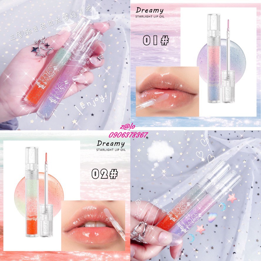 🍭 Son Tint Nhũ Bóng Dưỡng Môi 3 Tầng Siêu Lạ Starlight Lip Oil 🍭