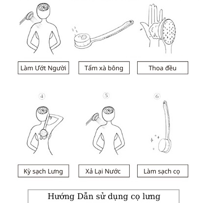 Cây bàn chải cọ lưng chà lưng Nhật Bản có hộp