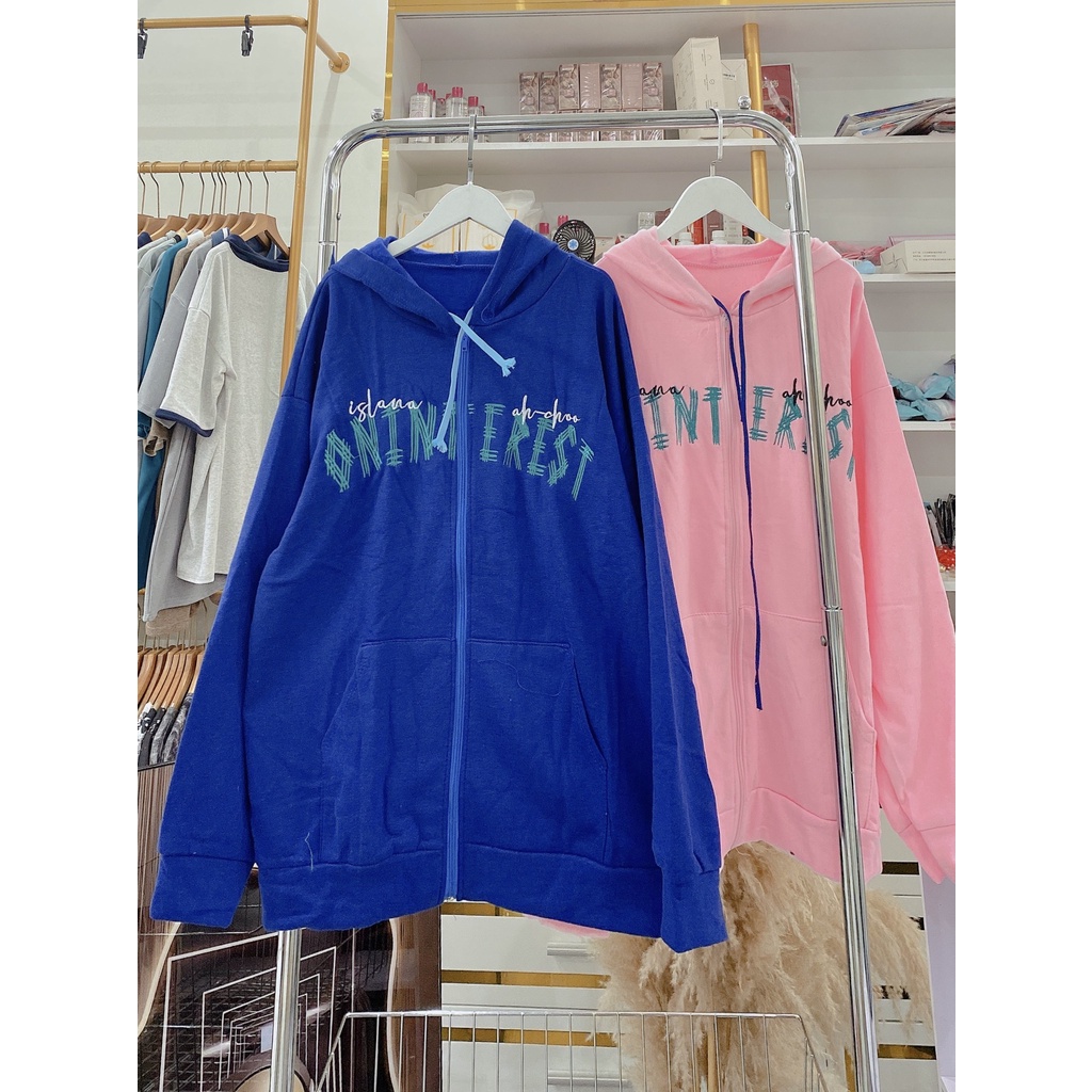 Khoác Nỉ Hoodie Nam Nữ Thêu Ngực Nhiều Màu Unisex Uzzlang Dáng Rộng Mũ To