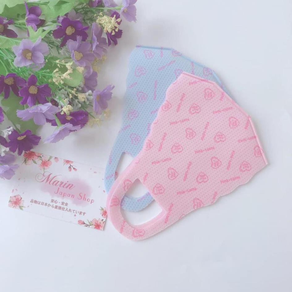 Khẩu trang màu hồng và xanh cute dễ thương Nội địa Nhật Bản