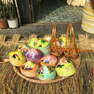 Nón lá vẽ mini trang trí