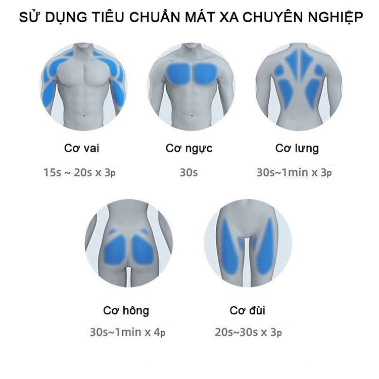 Máy Massage Cầm Tay Màn Hình LCD Chuyên Sâu 10 Chế Độ Rung Giảm Tê Mỏi Toàn Thân Tặng Kèm 4 Đầu Massage