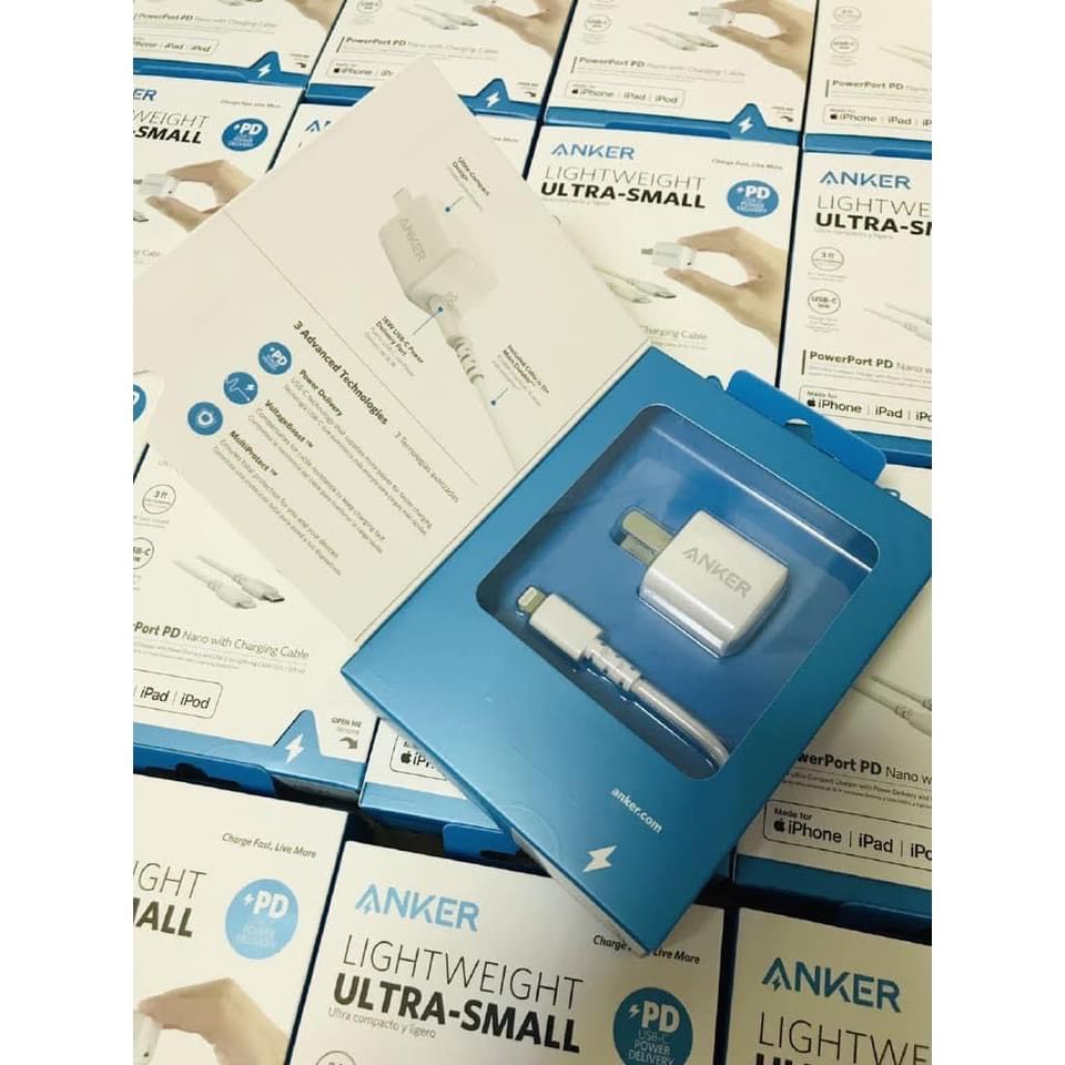 Bộ SẠC + CÁP PD 18w ANKER B2716 PowerPort PD Nano - Nhập khẩu USA