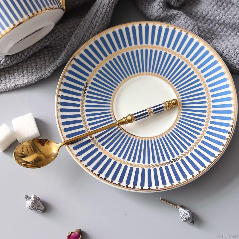 Muỗng cà phê bằng thép không gỉ cán dài mạ vàng thời trang