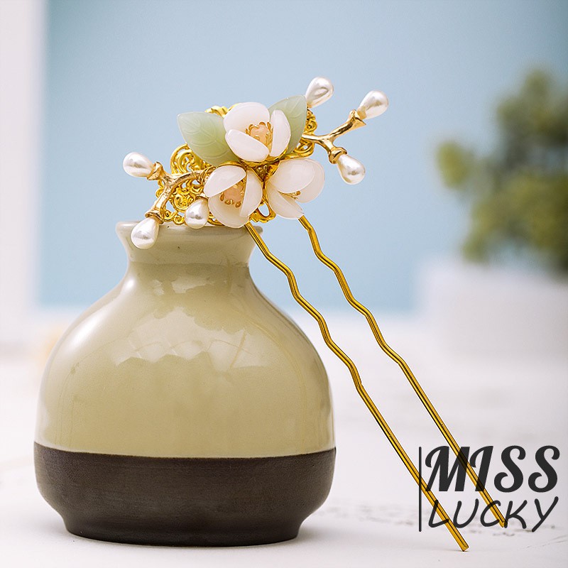 Trâm Cài Tóc Đính Ngọc Trai Phong Cách Cổ Điển Cho Nữ