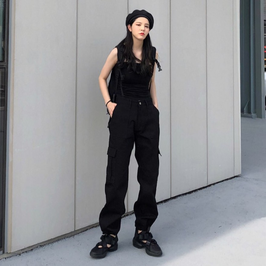 Quần Kaki Ghost Horse Girl Korea Phong Cách Harajuku Hàng Nhập Quảng Châu