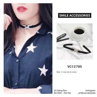 Smile - choker chữ h đính đá cao cấp - p739