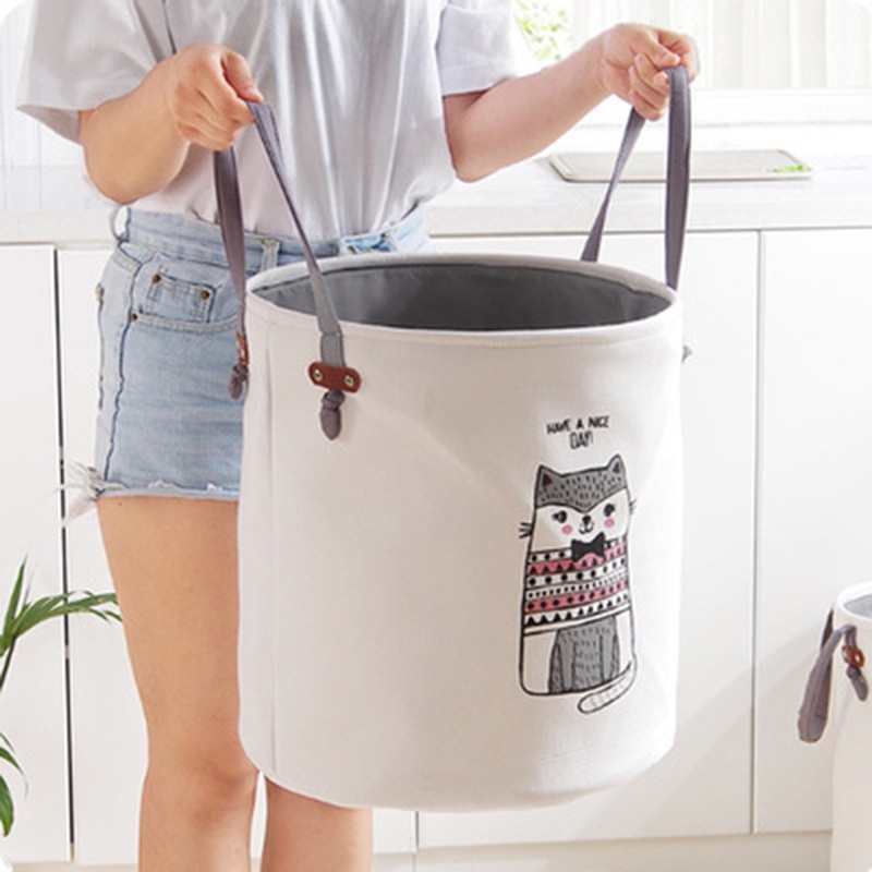 Giỏ đựng đồ chơi cho bé, túi đựng đồ đa năng hình thú có quai xách 36x38cm