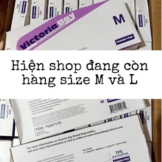 [FreeShip HCM] Hộp 100 găng tay nấu ăn siêu dai Victoria Bay