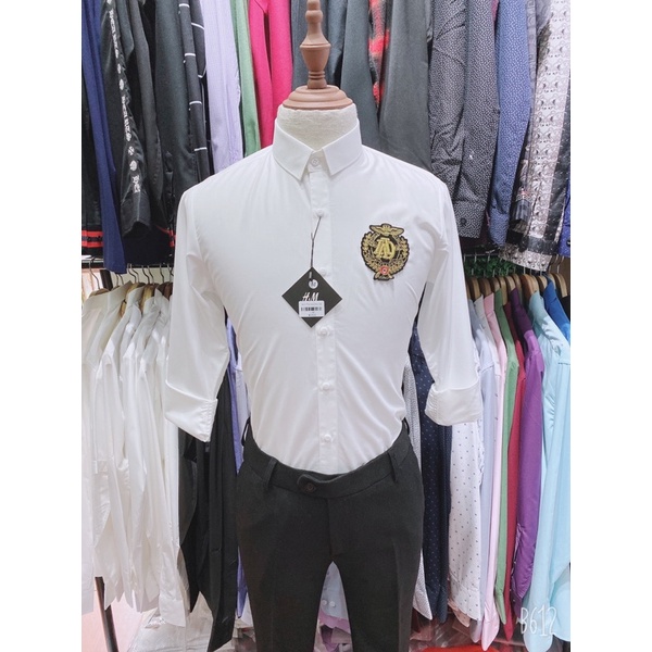 Sơ mi hoạ tiết siêu đẹp, áo sơ mi trắng nam hàng cao cấp