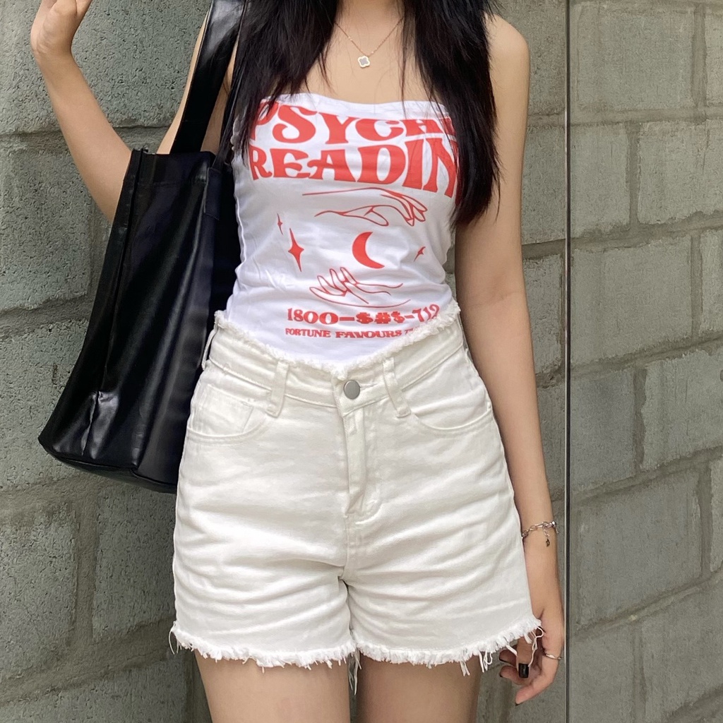Áo ống croptop chữ đỏ năng động cho mùa hè