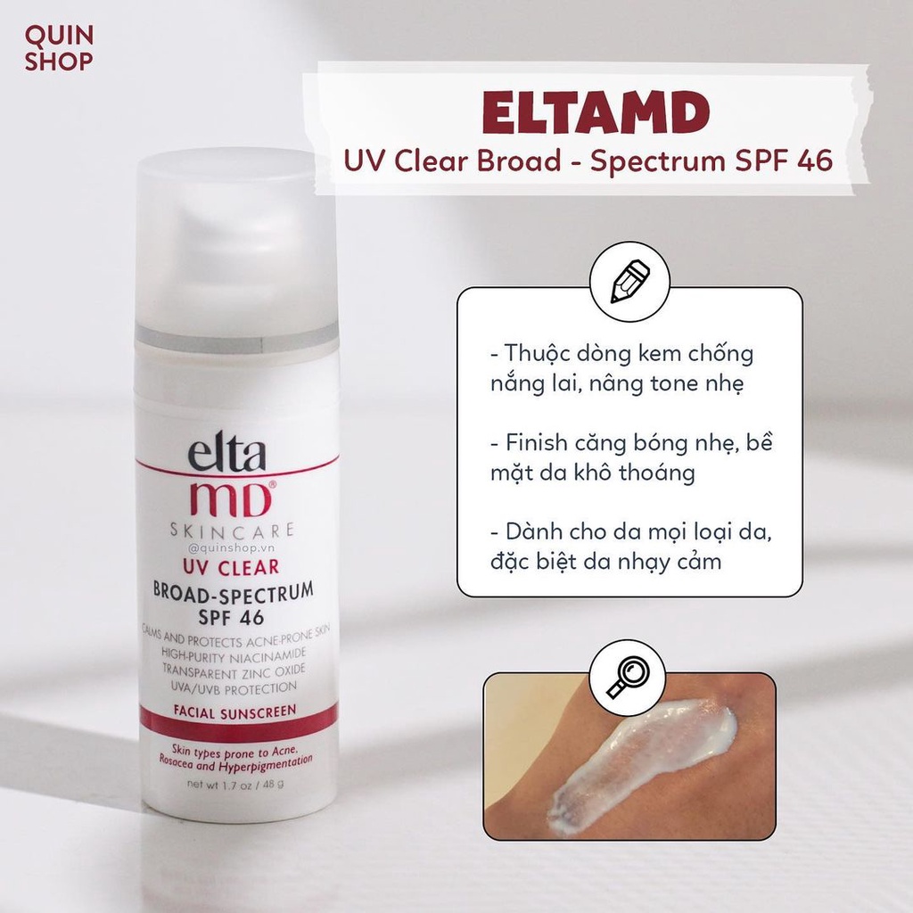 Kem Chống Nắng Cho Da Mụn, Nhạy Cảm EltaMD UV Clear Broad - Spectrum SPF 46
