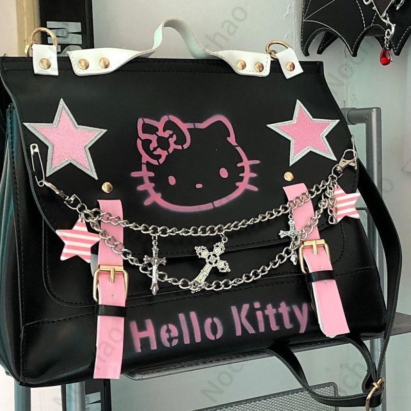 Ba Lô Da In Hình Mèo kitty Phong Cách Hàn Quốc Nhật Bản Chính Hãng Dành Cho Nữ y2k