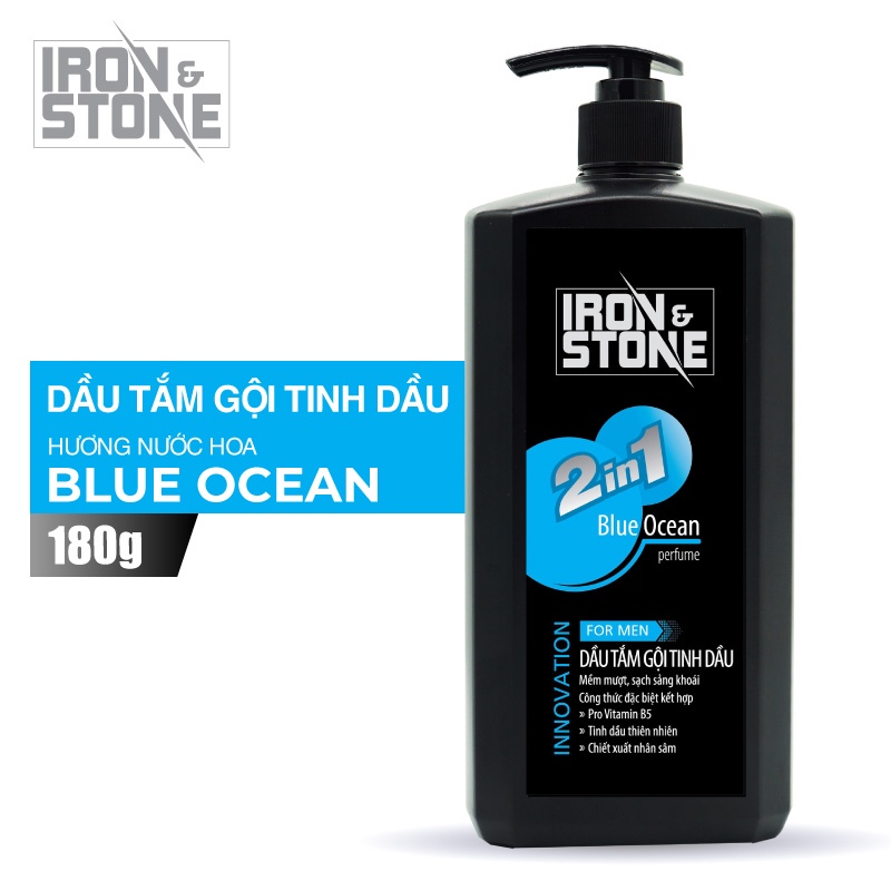 Sữa tắm gội tinh dầu 2in1 Iron&Stone Innovation hương Blue Ocean dung tích thumbnail