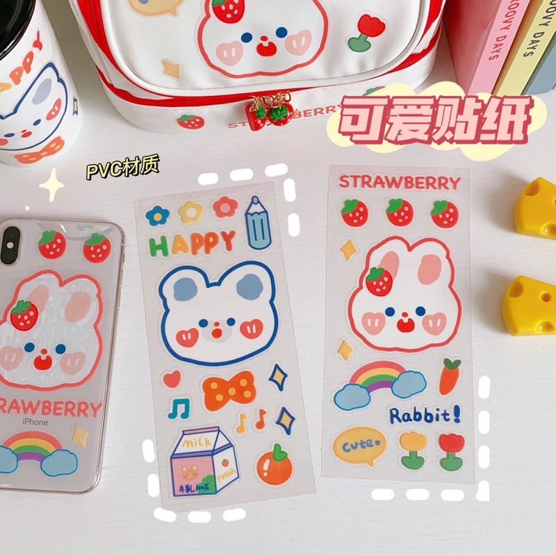 Bộ sticker, hình dán cute dùng trang trí Nhật ký nhiều hình dễ thương