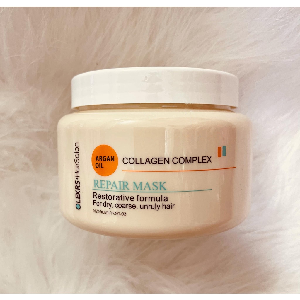 Kem Ủ Phục Hồi Tóc, Chống Gãy Rụng Olexrs Collagen Anh 500ml