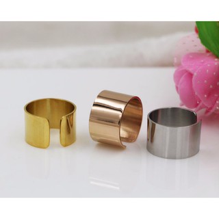 Nhẫn Bản To Titan Trơn Nhiều Màu