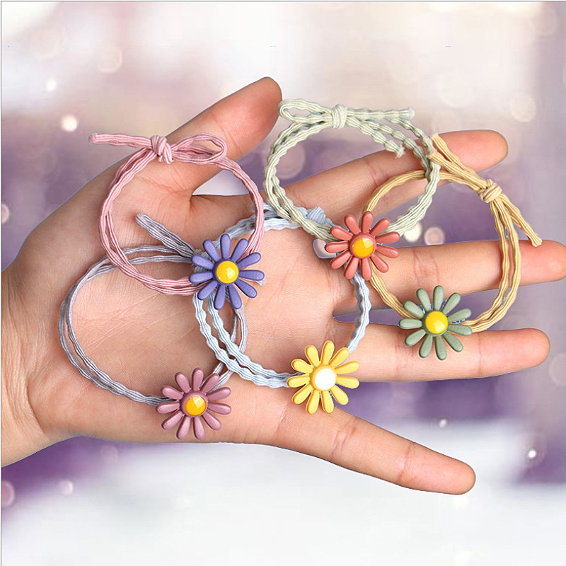 Dây Buộc Tóc Họa Tiết Hoa Acrylic Thời Trang Hàn Quốc Cho Nữ