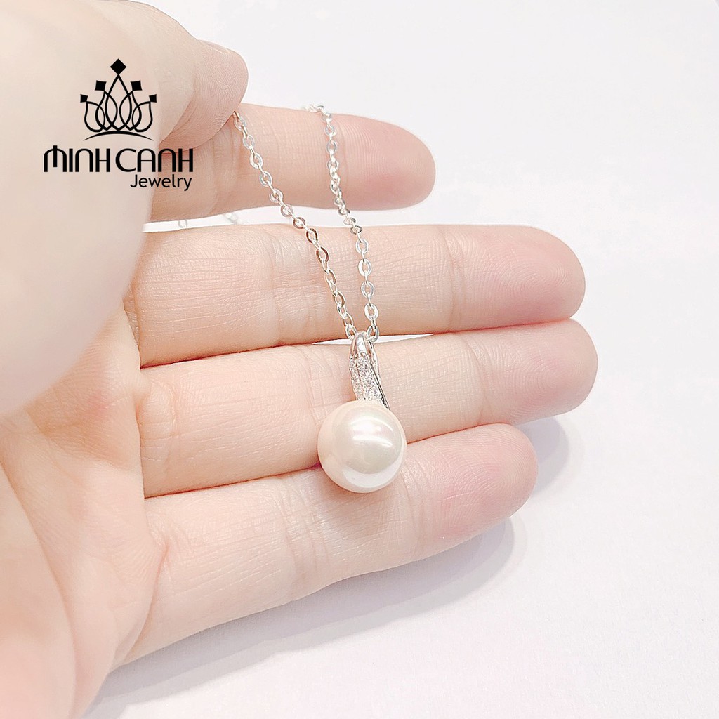 Dây Chuyền Bạc Móc Câu Đính Hột - Minh Canh Jewelry