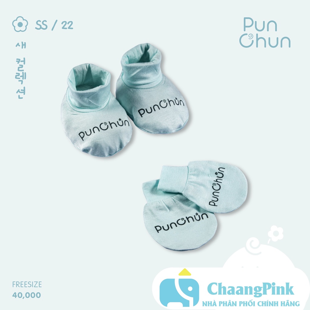 Punchun set bao tay bao chân sơ sinh SS2022D03