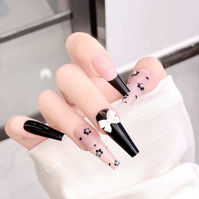 [ NBD 01 ] CHARM NƠ BỚM - Phom MÓNG DÀI  [ Tặng Keo Và Dụng Cụ ] Lẻ