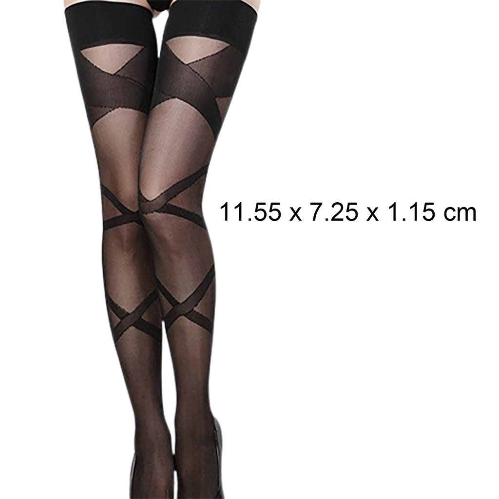 1 Đôi Vớ Thun Màu Đen Phối Ren