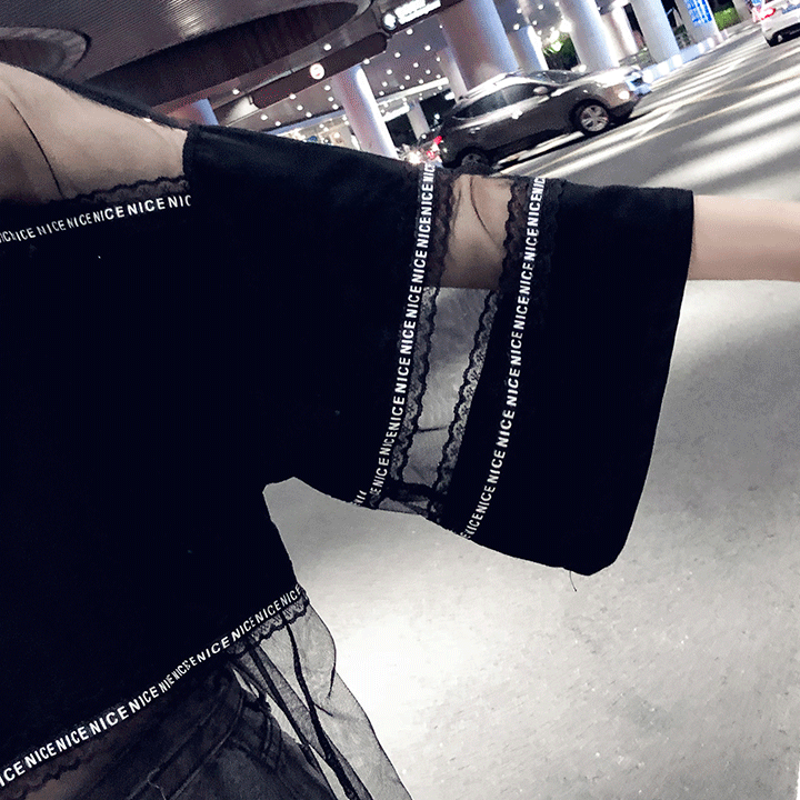 Áo Thun Tay Lỡ 3 / 4 Phong Cách Hip Hop Thời Trang Cho Nữ