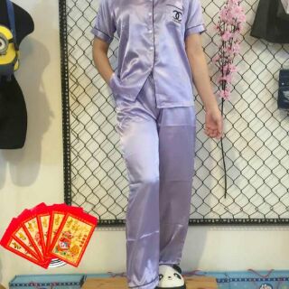 Đồ bộ mặc nhà nữ phi bóng quần dài