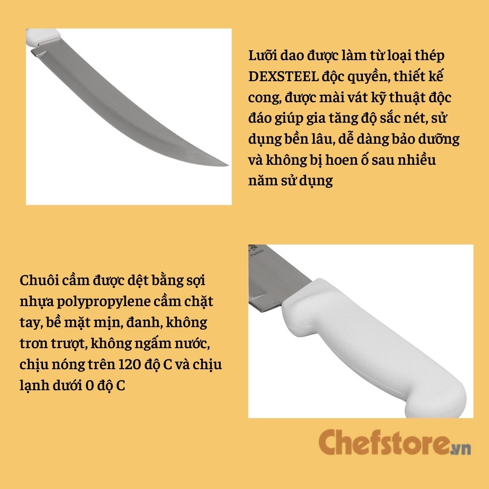 Dao Bếp 💥 Dao Thái Thịt Bò Chuyên Nghiệp Lưỡi 254 mm Bản 40 mm Thép High Carbon Dexter P94826 Sản xuất tại Nhật