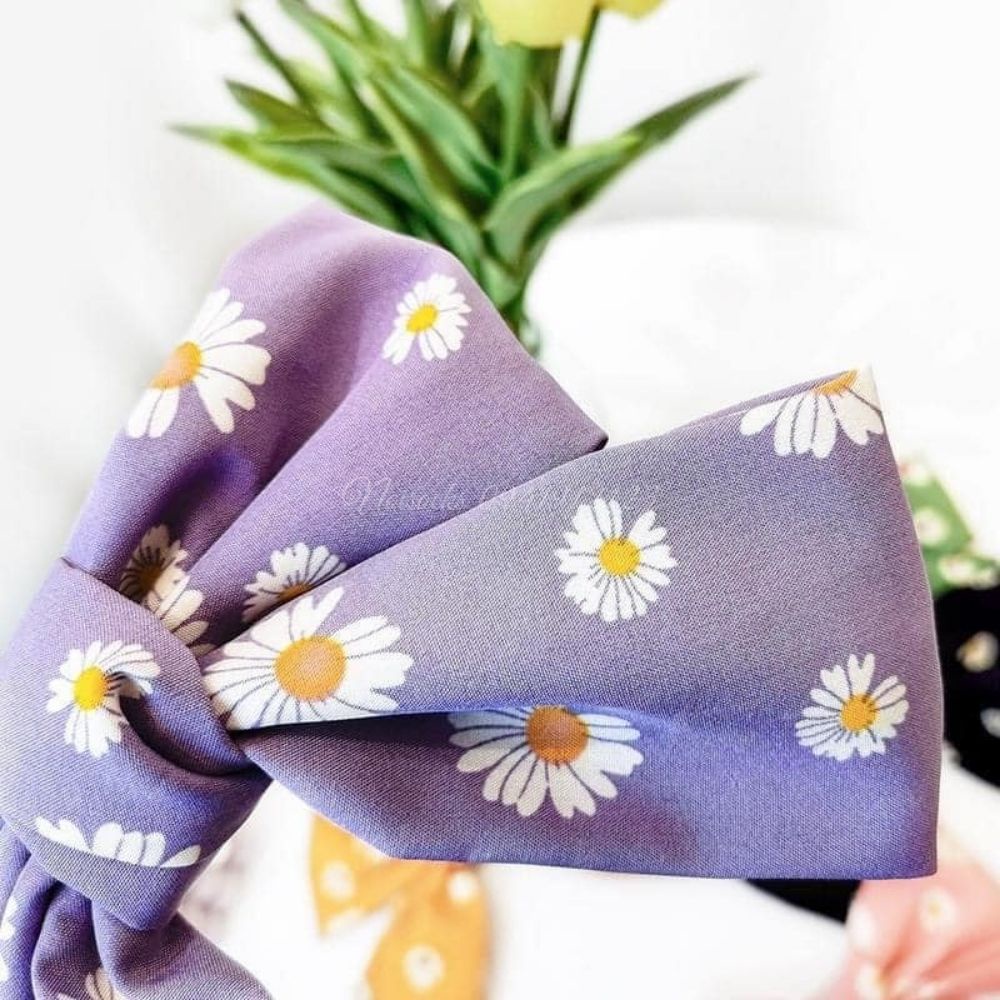 [sỉ lẻ] Kẹp tóc Nơ Hoa Cúc Bản To vải Satin xinh xắn, dễ thương cho nữ (ảnh thật – hàng có sẵn) - Noisocks
