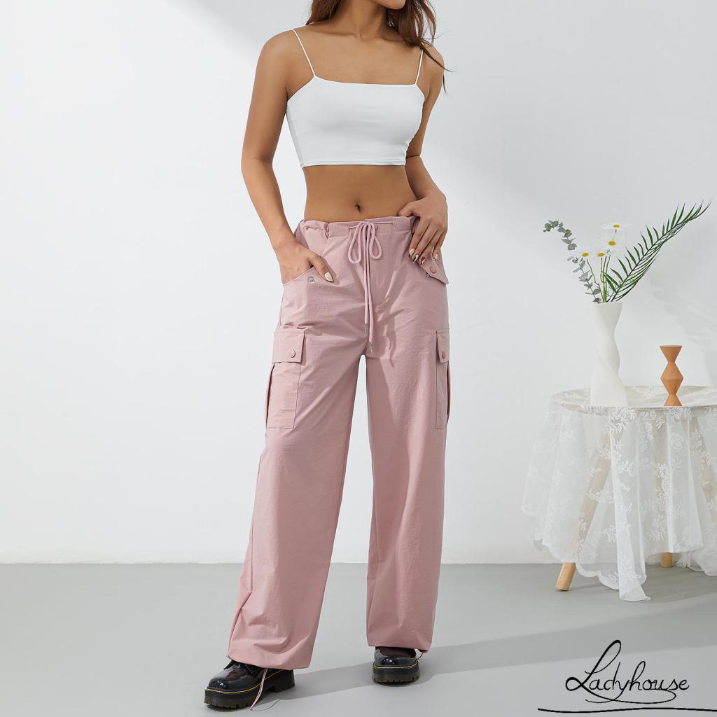 Quần ống rộng Màu Sắc Đơn Giản Thời Trang Cho Nữ