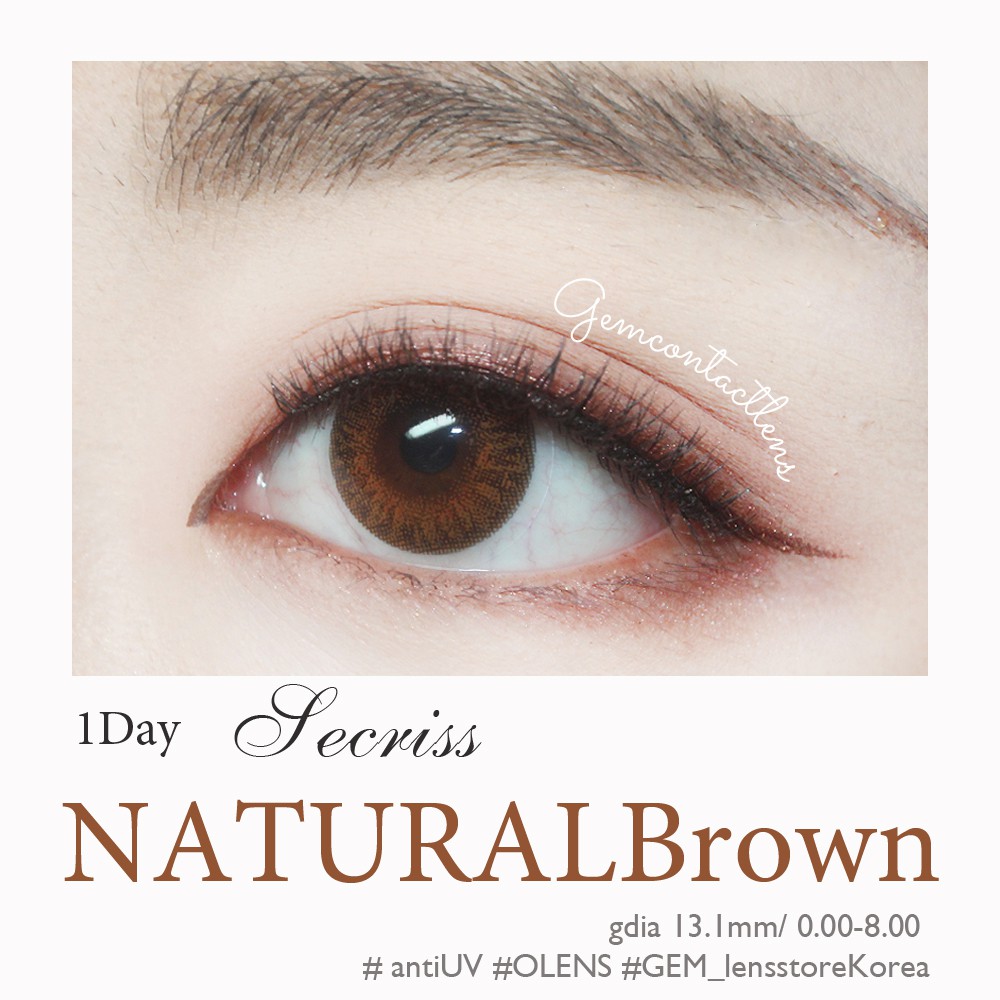 [Lens 1 Ngày] Áp Tròng SECRISS NATURAL BROWN Lens Ẩm Cao Không giãn Tông Tây, Phù Hợp Cho Mắt Nhạy Cảm