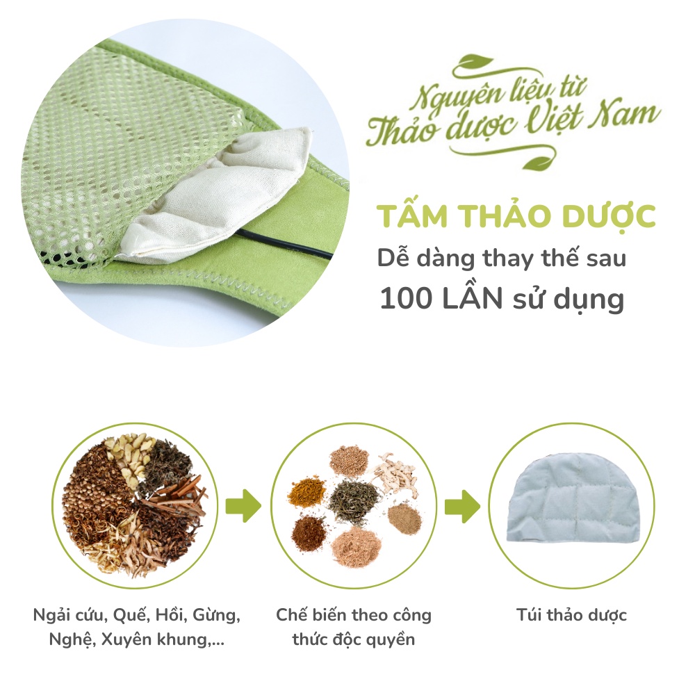 [Mã SGBAU100 giảm đến 100K đơn 499K] Đai Chườm Thảo Dược Cổ Gáy Hapaku, Giảm Đau Nhức Mỏi Cổ Gáy, Thư Giãn Ngủ Ngon