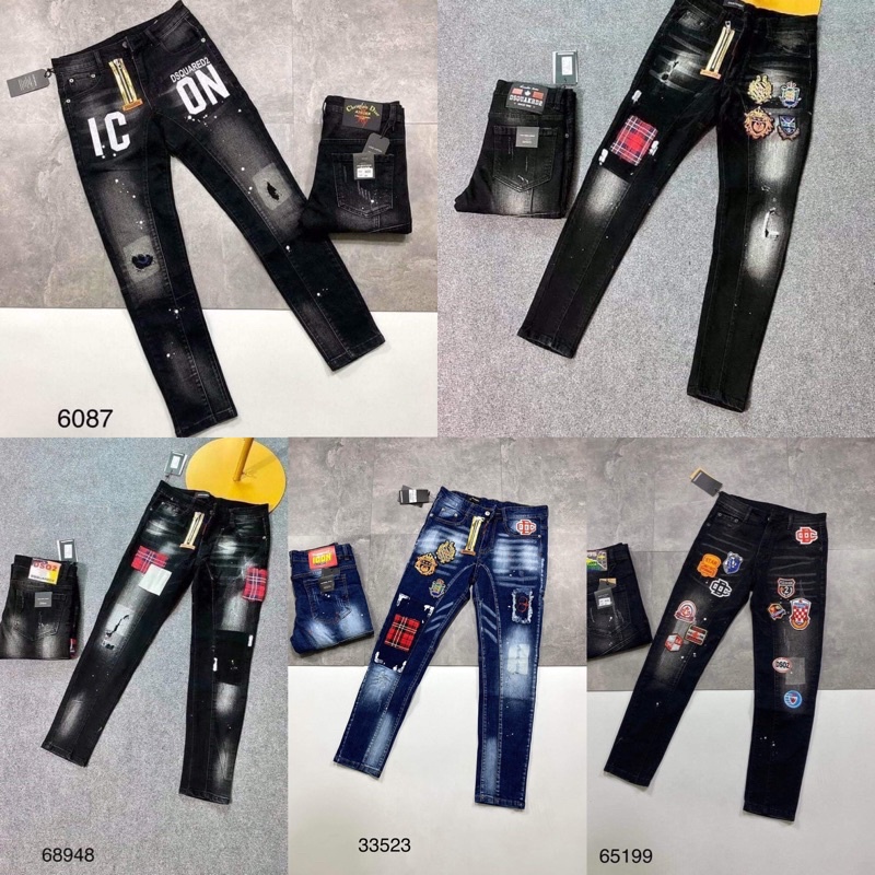 Quần jean nam Dsquared2 khoá lệch cao cấp mới nhất_shop tự chụp