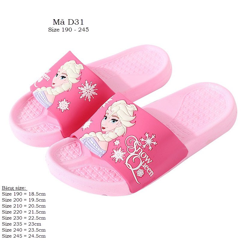 Dép công chúa Elsa Frozen cho bé gái 6 tuổi trở lên có size to cho mẹ siêu xinh D31