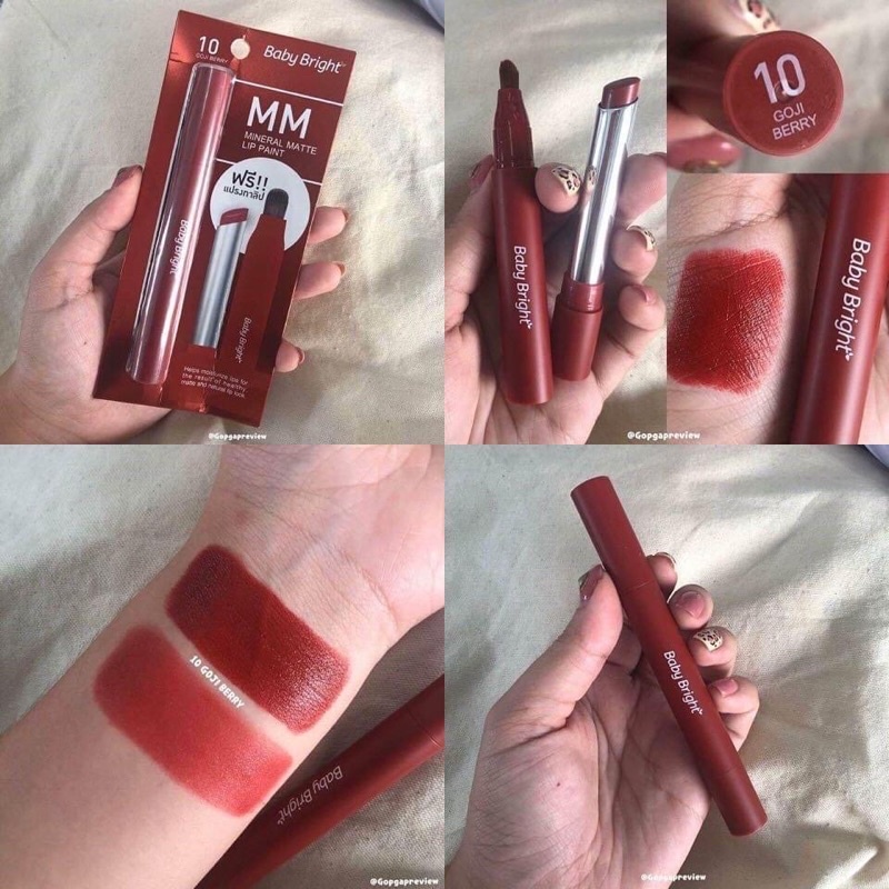 SON THỎI KÈM CỌ BABY BRIGHT MM MINERAL MATTE LIP PAINT THÁI LAN