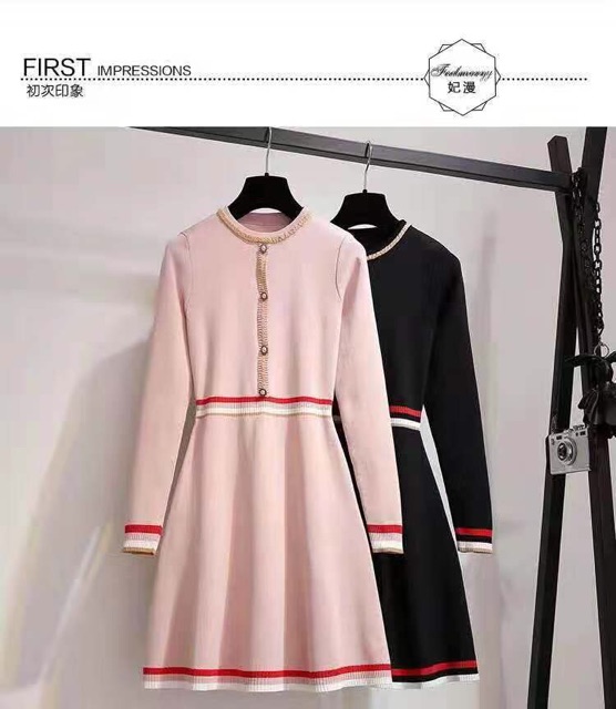 Váy len dáng xoè phối viền nổi bật | BigBuy360 - bigbuy360.vn