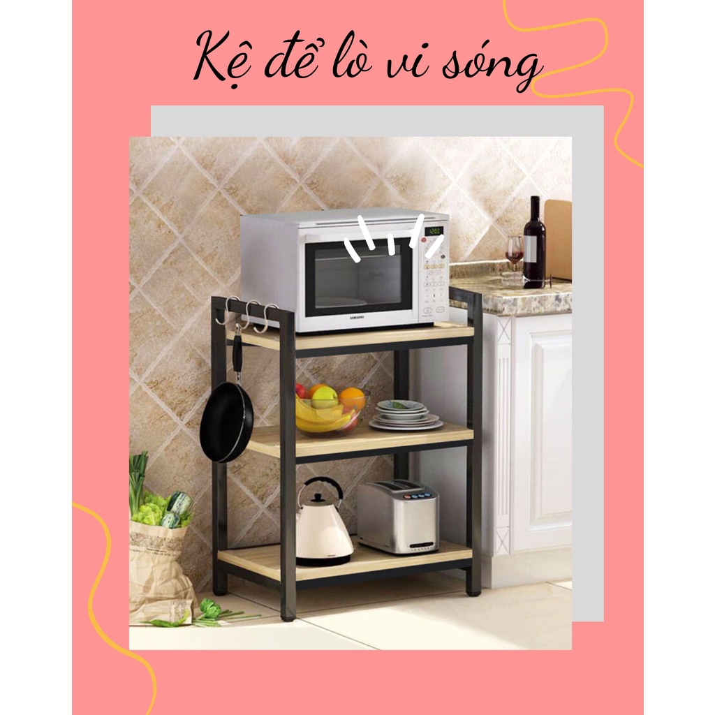 Kệ Để Lò Vi Sóng Lò Nướng đa năng đựng đồ để đồ bằng khung thép không gỉ sơn tĩnh điện chịu lực tốt nhiều kích thước