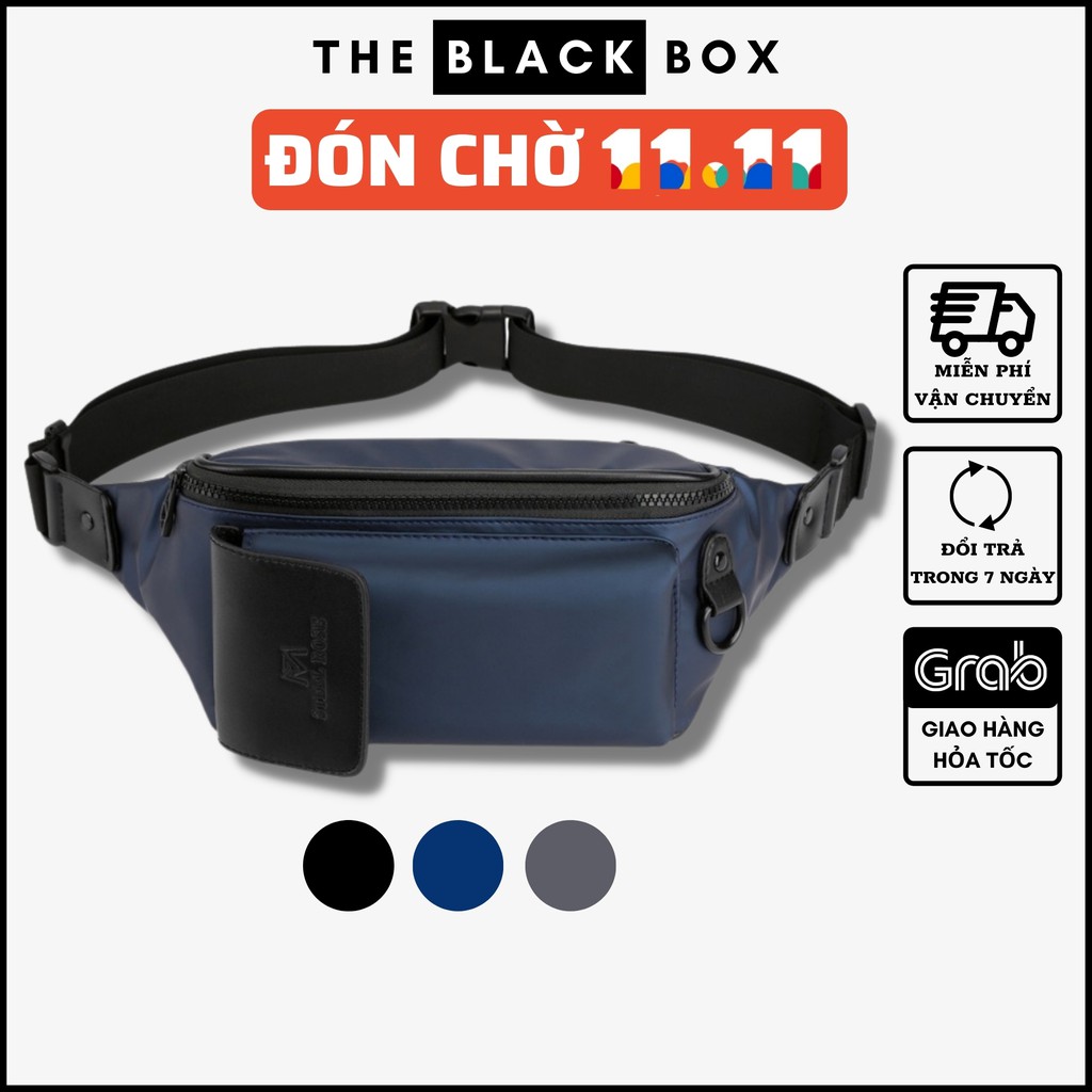 Túi Đeo Chéo Nam STEEL ROSE M166 Chống Nước Cao Cấp Đeo Ngực Đeo Hông, Bao Tử Thời Trang 2022 - The Black Box