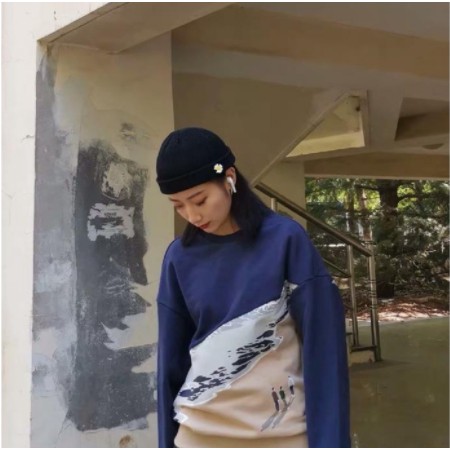 PVN19666 Mũ len cao cấp thêu hình hoa cúc T2