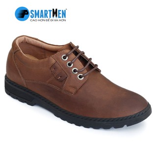 Giày Thể thao tăng chiều cao da bò SmartMen GD209S- Nâu